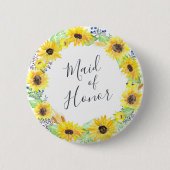 Flowerfields Maid of Honor Ronde Button 5,7 Cm (Voorkant)