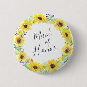 Flowerfields Maid of Honor Ronde Button 5,7 Cm