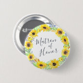 Flowerfields Matron of Honor Ronde Button 5,7 Cm (Voorkant /achterkant)