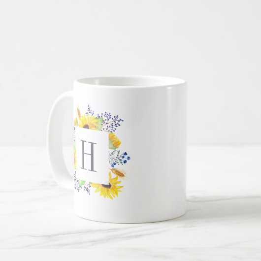 Flowerfields Monogram Koffiemok (Voorkant links)