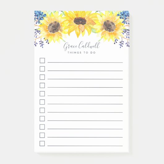 Flowerfields Personalized To-Do List Post-it® Notes (Voorkant)