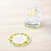 Flowerfields Personalized Wedding Ronde Kartonnen Onderzetter (Insitu)