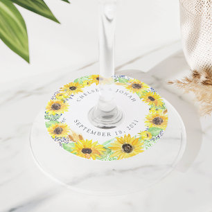 Flowerfields Personalized Wedding Wijnglaslabel