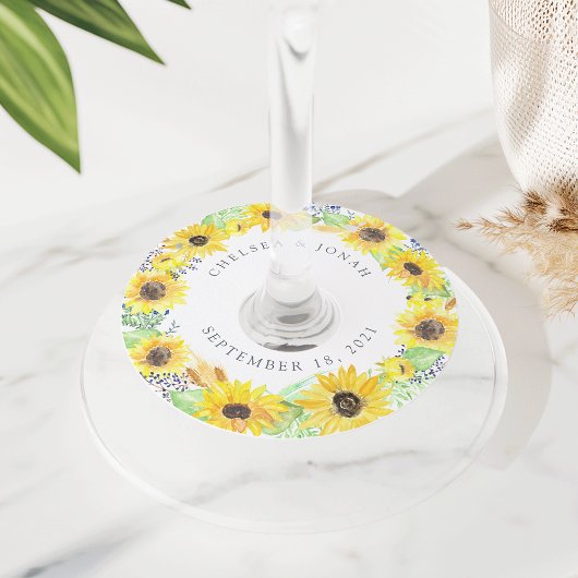 Flowerfields Personalized Wedding Wijnglaslabel