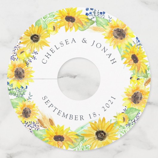 Flowerfields Personalized Wedding Wijnglaslabel (Voorkant)