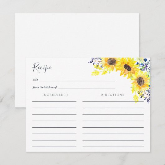 Flowerfields Recept Kaart (Voorkant / Achterkant)