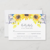 Flowerfields RSVP-kaart met keuze uit maaltijden RSVP Kaartje (Voorkant)