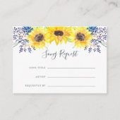 Flowerfields Song Request Kaart (Voorkant)