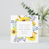 Flowerfields Square Save the Date Kaart (Staand voorkant)