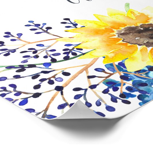 Flowerfields Unplugged Wedding Ceremony Sign Poster (Hoek)