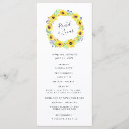 Flowerfields Wedding Ceremony Programma Programmakaart