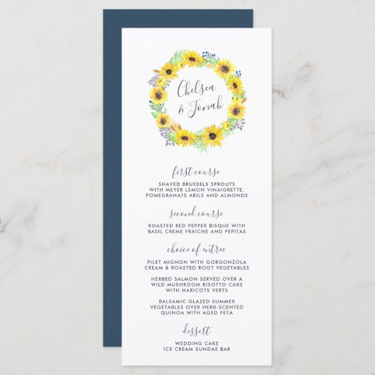 Flowerfields Wedding Menu Kaart (Voorkant / Achterkant)
