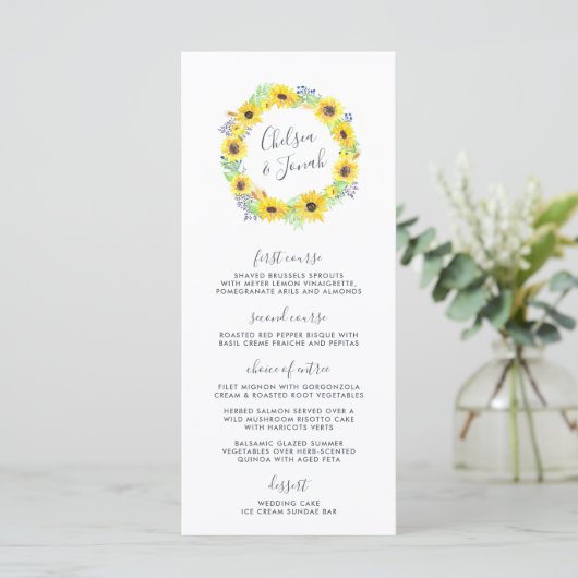 Flowerfields Wedding Menu Kaart (Staand voorkant)