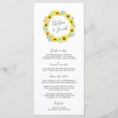 Flowerfields Wedding Menu Kaart (Voorkant)