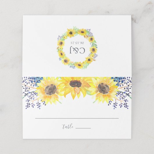 Flowerfields Wedding Plaatskaartje (Buitenkant ongevouwen)