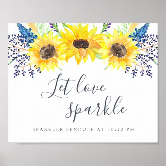 Flowerfields Wedding Sparkler Sendoff Sign Poster (Voorkant)