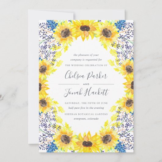 Flowerfields Wedding Uitnodiging (Voorkant)