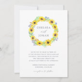 Flowerfields Wreath Wedding Invitation Kaart (Voorkant)
