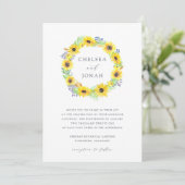 Flowerfields Wreath Wedding Invitation Kaart (Staand voorkant)