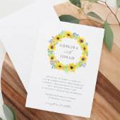 Flowerfields Wreath Wedding Invitation Kaart