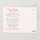 Flowerful Pink Custom Special Event Briefkaart (Achterkant)