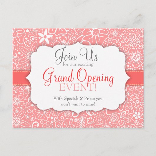 Flowerful Pink Custom Special Event Briefkaart (Voorkant)