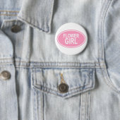 FlowerGirlWedding Oval Roze Ronde Button 5,7 Cm (In situ)