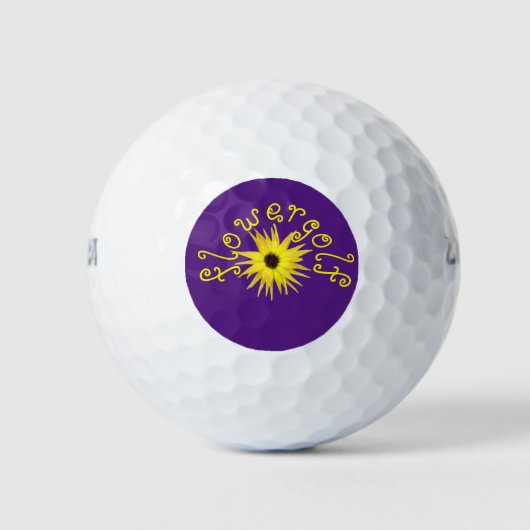 FlowerGolf Geel 1 Golfballen (Voorkant)