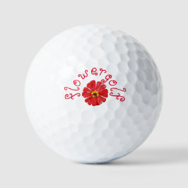 Flowergolf golfballen ROOD BLOEM