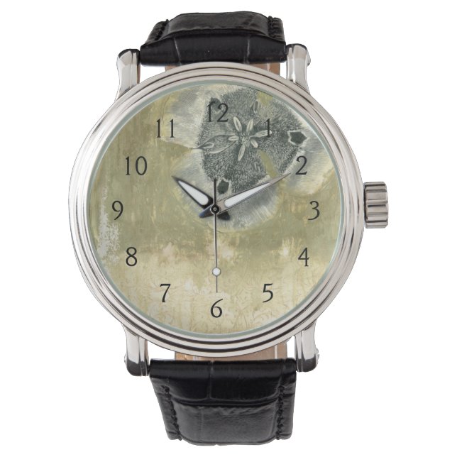 Flowerhead Abstract met gegloeide textuur Horloge (Voorkant)