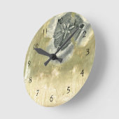 Flowerhead Abstract met gegloeide textuur Ronde Klok (Hoek)