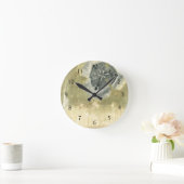 Flowerhead Abstract met gegloeide textuur Ronde Klok (Huis)