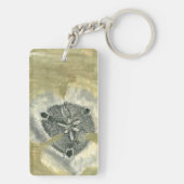 Flowerhead Abstract met gegloeide textuur Sleutelhanger (achterkant)