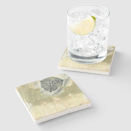 Flowerhead Abstract met gegloeide textuur Stenen Onderzetter (Zijkant)