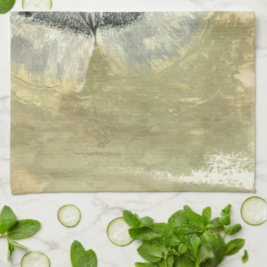 Flowerhead Abstract met gegloeide textuur Theedoek (Gevouwen)