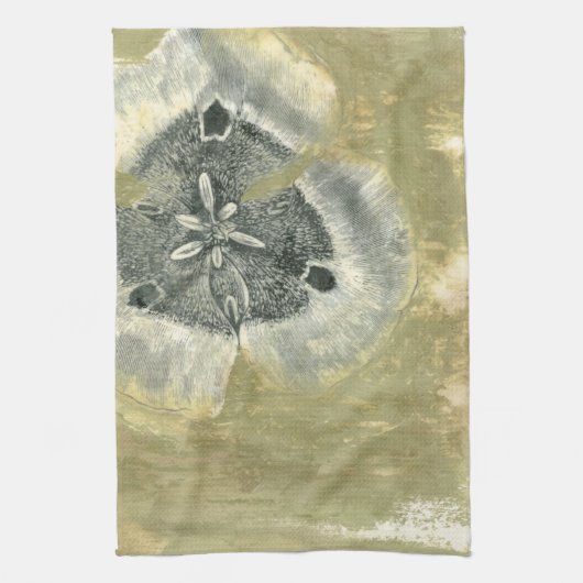 Flowerhead Abstract met gegloeide textuur Theedoek (Verticaal)