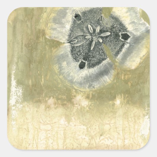 Flowerhead Abstract met gegloeide textuur Vierkante Sticker (Voorkant)