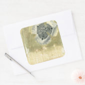 Flowerhead Abstract met gegloeide textuur Vierkante Sticker (Envelop)