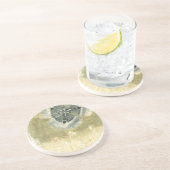 Flowerhead Abstract met gegloeide textuur Zandsteen Onderzetter (Zijkant)