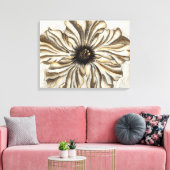 Flowerhead Fresco op Tan Background Canvas Afdruk (Insitu (Woonkamer))