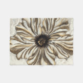 Flowerhead Fresco op Tan Background Fleece Deken (Voorkant (Horizontaal))