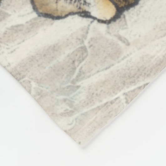 Flowerhead Fresco op Tan Background Fleece Deken (Hoek)