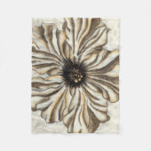 Flowerhead Fresco op Tan Background Fleece Deken (Voorkant)