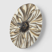 Flowerhead Fresco op Tan Background Grote Klok (Hoek)