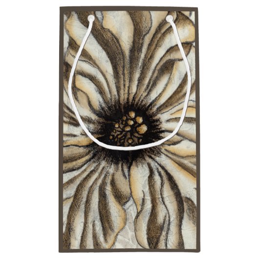 Flowerhead Fresco op Tan Background Klein Cadeauzakje (Achterkant)