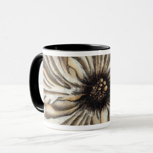 Flowerhead Fresco op Tan Background Mok (Voorkant links)