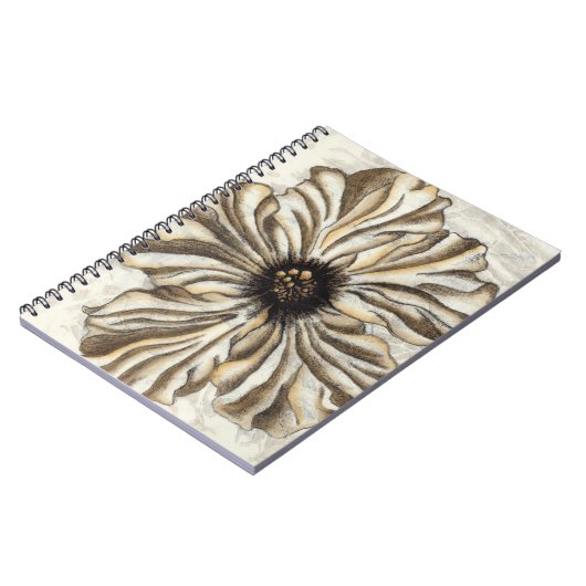 Flowerhead Fresco op Tan Background Notitieboek (Linkerzijde)