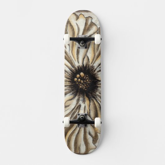 Flowerhead Fresco op Tan Background Persoonlijk Skateboard (Voorkant)
