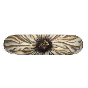 Flowerhead Fresco op Tan Background Persoonlijk Skateboard