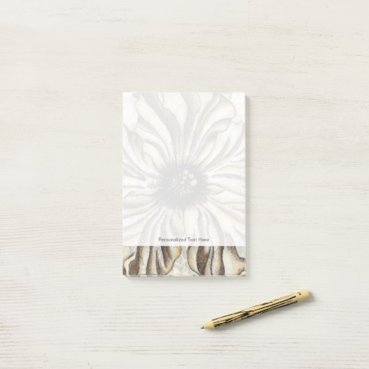 Flowerhead Fresco op Tan Background Post-it® Notes (Op bureau)